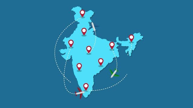 A map of India with distribution routes marked